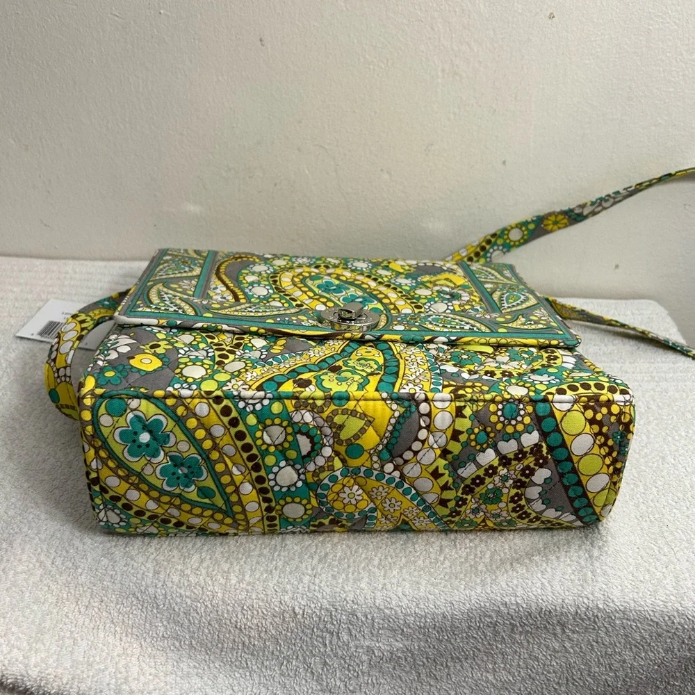 Vera Bradley Green Yellow Paisley Crossbody Bag